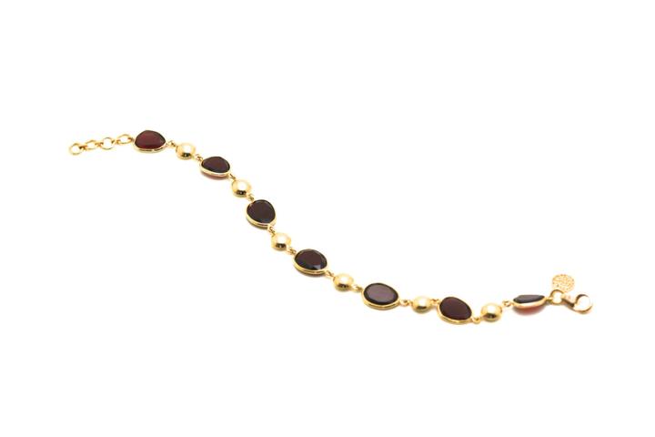 Tresor Collection - 18k Yellow Gold Lente Bracelet With Garnet