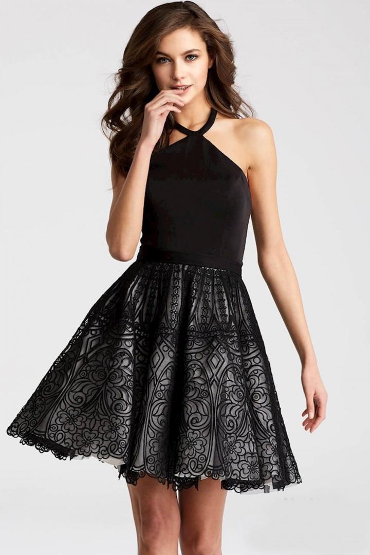 Jovani - Jvn58123 Halter Neck A-line Dress