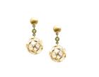 Tresor Collection - Rainbow Moonstone & Organic Diamond Sphere Ball Earring In 18k Yellow Gold