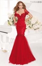 Tarik Ediz - Sexy Back Floral Accent Mermaid Gown 92347