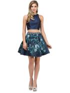 Dancing Queen - 2060 Two-piece Satin Short Dress