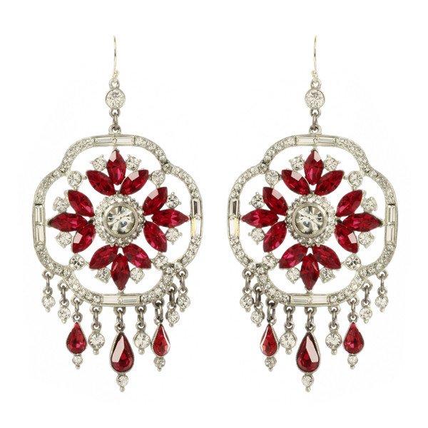 Ben-amun - Ruby Deco Crystal Earrings