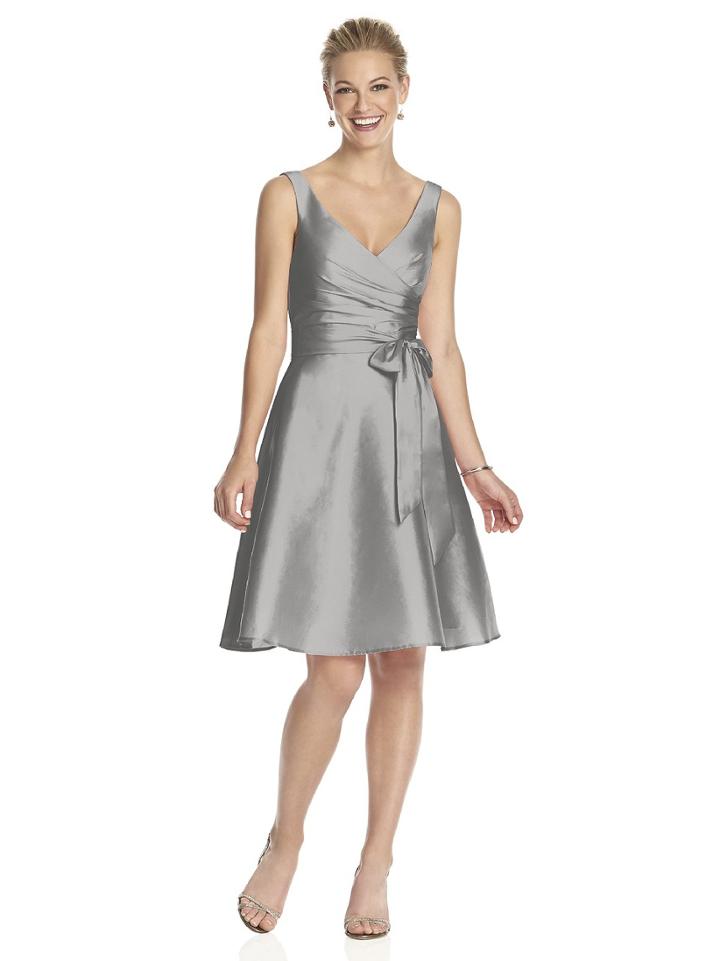 Alfred Sung - D624 Bridesmaid Dress In Chinchilla