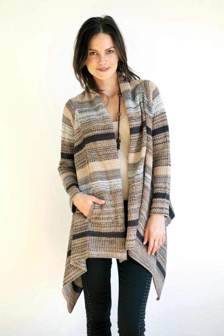 Goddis - Cheyenne Textured Drape Sweater In North Star