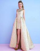 Mac Duggal Homecoming - 40694n Sleeveless Metallic Hi Low Dress