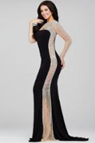 Jovani - Crystal Embellished Sheath Dress 22954