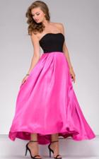 Jovani - 24238a Strapless High Low Pleated A Line Dress