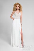 Terani Prom - Elegant Beaded And Embroidered V- Neck A-line Chiffon Gown 1711p2373
