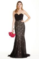 Aspeed - L1868 Strapless Ruched Sweetheart Lace Evening Dress