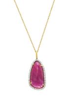 Tresor Collection - Ruby Pendant With Diamond Pave All Around In 18k Yg