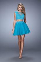 La Femme - 21878 Two Piece Bedazzled A-line Dress