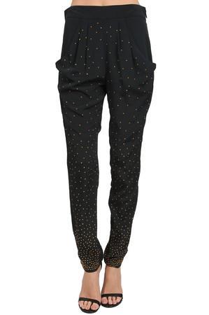 Hoss Intropia Pleated Front Pant With Crystals In Black