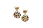 Tresor Collection - Multi Tourmaline Origami Sphere Ball Earring In 18k Yellow Gold