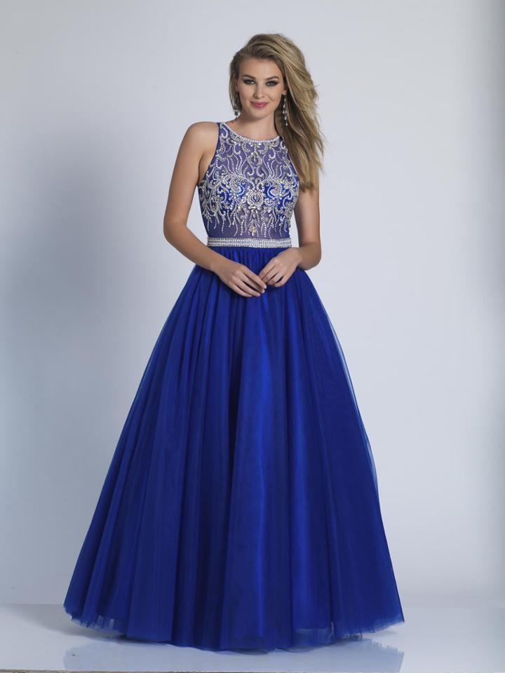 Dave & Johnny - A5799 Beaded Illusion Jewel A-line Dress