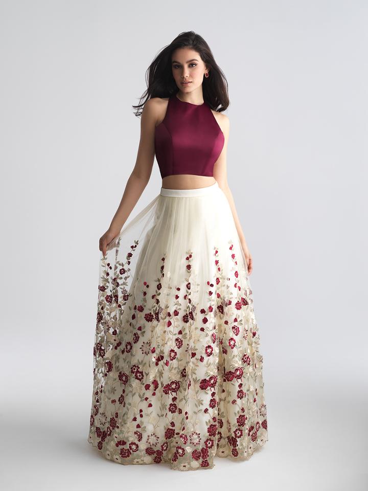 Madison James - 18-651 Halter Neck Two-piece A-line Gown