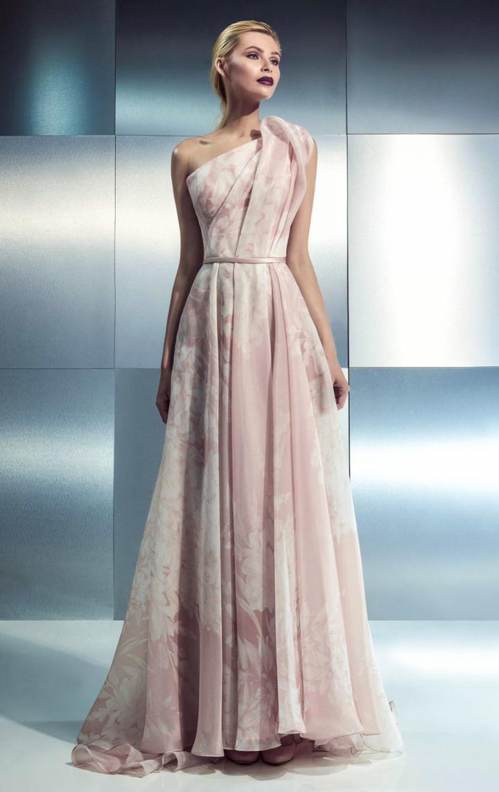 Beside Couture - Ch1649 Alluring Asymmetrical Neckline Gown