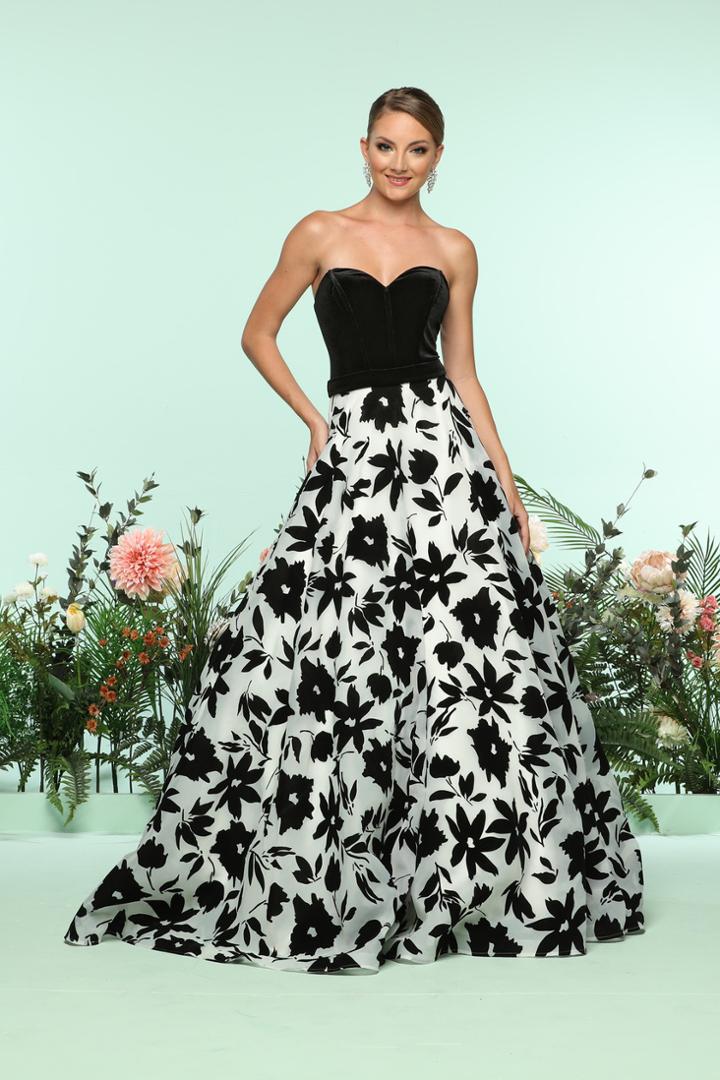 Zoey Grey - 31176 Strapless Sweetheart Floral Print A-line Gown