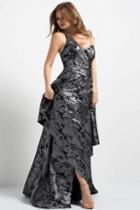 Jovani - 48786 One Shoulder Metallic Evening Gown