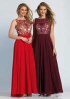 Dave & Johnny - 1417 Intricately Jeweled Illusion Long Gown