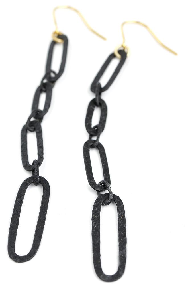 Nina Nguyen Jewelry - Shoulder Duster Oxidized Earrings