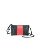 Mofe Handbags - Kinetic Colorblock Crossbody & Clutch Black/tomato / Genuine Leather