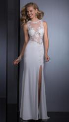 Clarisse - 2503 Embellished Illusion Jewel Sheath Dress