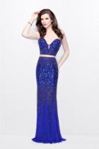 Primavera Couture - Two Piece Sequined Sweetheart Long Sheath Gown 1595