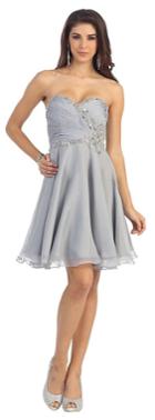 May Queen - Captivating Bejeweled Ruched Sweetheart Short A-line Dress Mq1041