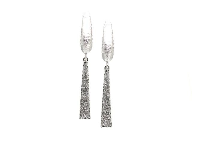 Tresor Collection - Lattice Dangle Earrings In 18k Wg