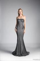 Cinderella Divine - Strapless Straight Neck Jersey Sheath Dress