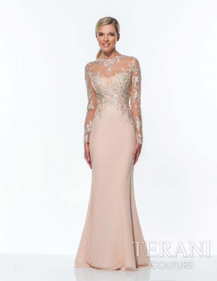 Terani Evening - Beaded Illusion Sweetheart Mermaid Gown 151e0296b
