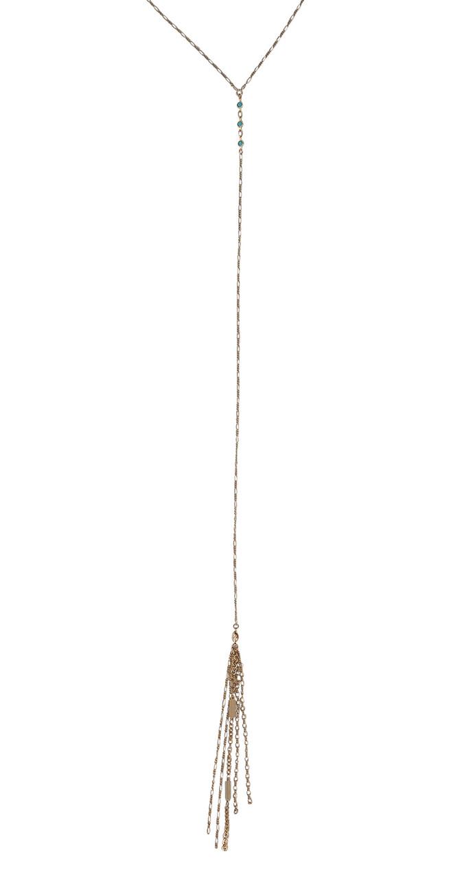 Heather Gardner - Blue Moon Lariat In Gold Or Silver W/ Turquoise Crystal