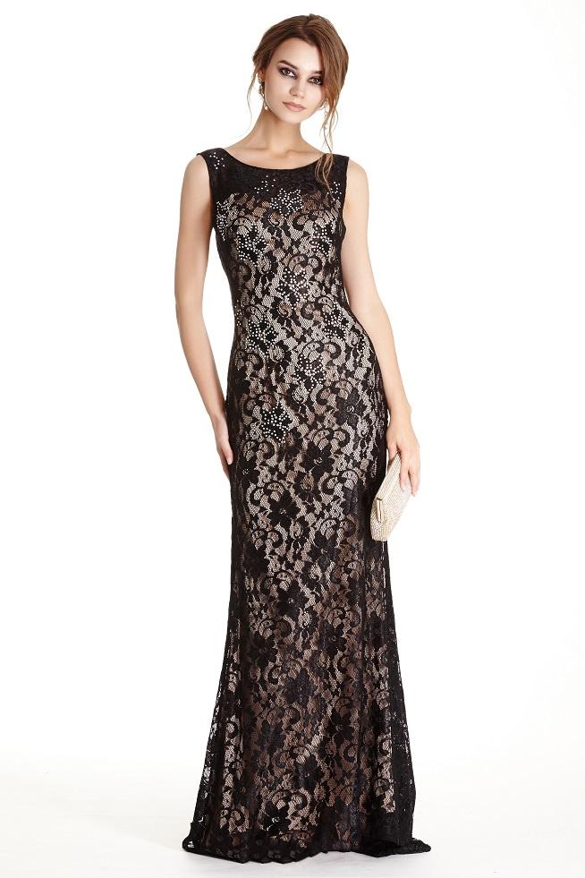 Aspeed - L1712 Lace Embellished Mother Of Bride Sheath Dress