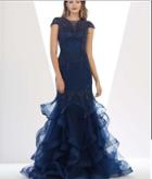 May Queen - Spectacular Embellished Mermaid Dress With Ruffled Skirt Rq7454