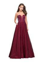 La Femme - 26104 Sparkling Beaded Deep Sweetheart A-line Gown