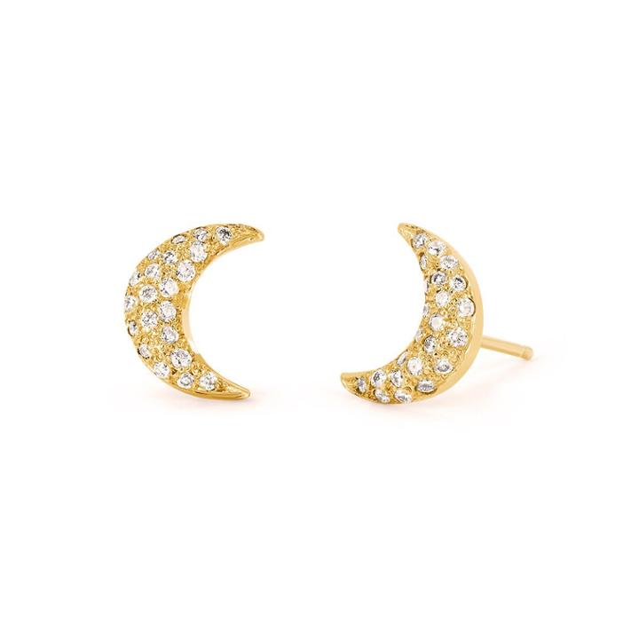Logan Hollowell - New! Micro Pav Diamond Crescent Studs