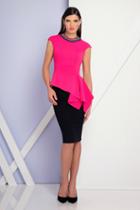 Terani Evening - 1721c4016 Asymmetrical Peplum Sheath Dress