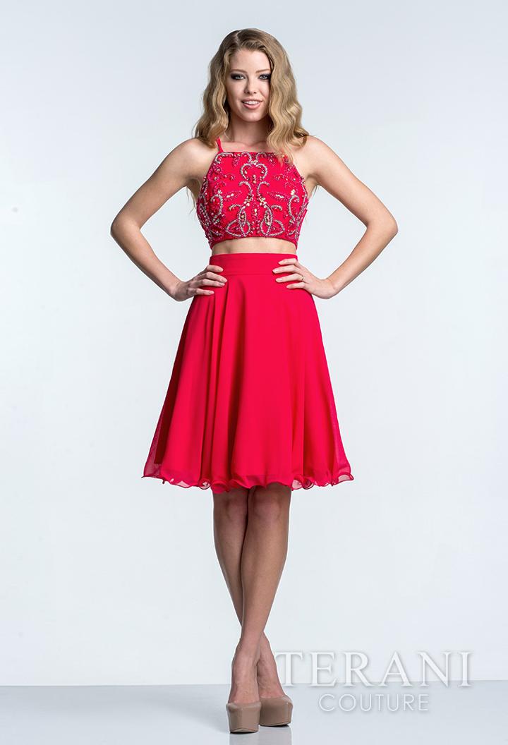 Terani Prom - Two-piece Sequined Halter A-line Cocktail Dress 1522h0160a