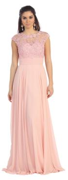 Stunning Lace Applique Chiffon A-line Dress