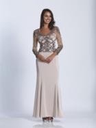 Dave & Johnny - 3220 Embellished Quarter Length Sleeve Sheath Dress