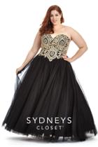 Sydney's Closet - Sc6010 Plus Size Dress In Black