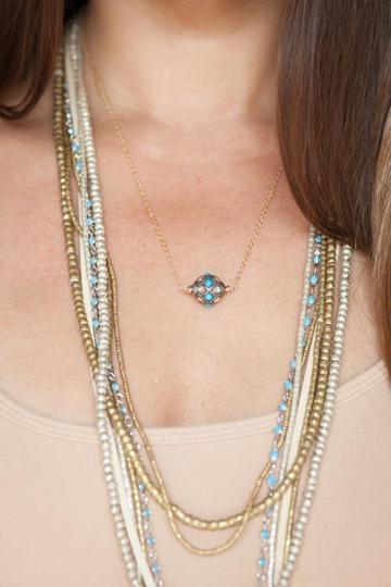 Heather Gardner - Rose Cut Diamond And Turquoise Necklace