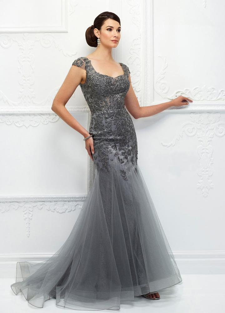 Ivonne D For Mon Cheri - 118d02 Embroidered Fitted Trumpet Gown