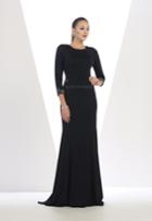 Beaded Long Sleeve With Open Back Sheath Dress