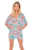 Luli Fama - Dream Catcher Cabana V-neck Dress In Multicolor (l472976)