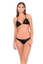Luli Fama - Thunderball Mesh Lined Moderate Bottom In Black (l471567)