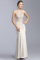 Aspeed - L1987 Elegant Illusion Halter Sheath Prom Dress