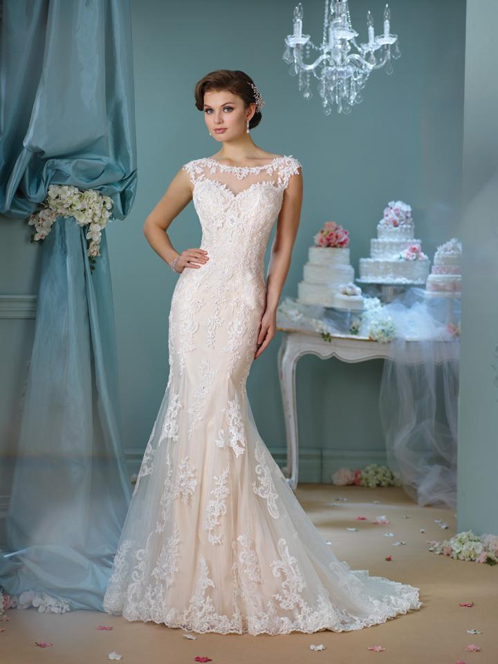 Enchanting By Mon Cheri - 216159 Lace And Tulle Trumpet Bridal Gown