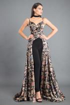 Rachel Allan Couture - 8319 Printed Multi-colored Jumpsuit