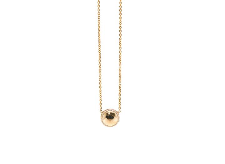 Tresor Collection - Lente Pendant With Diamond Frame In 18k Yellow Gold